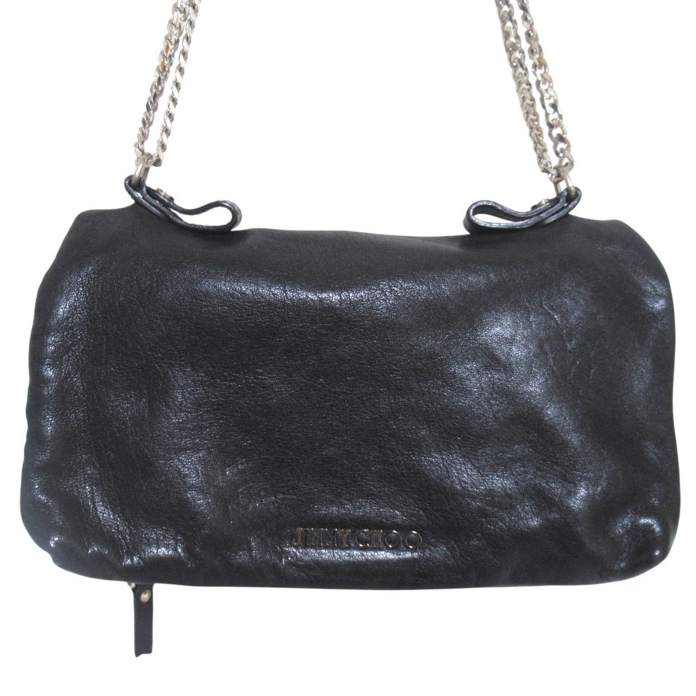 JIMMY CHOO Quilted Leather Biker Chain Shoulder Bag, Black, Women's